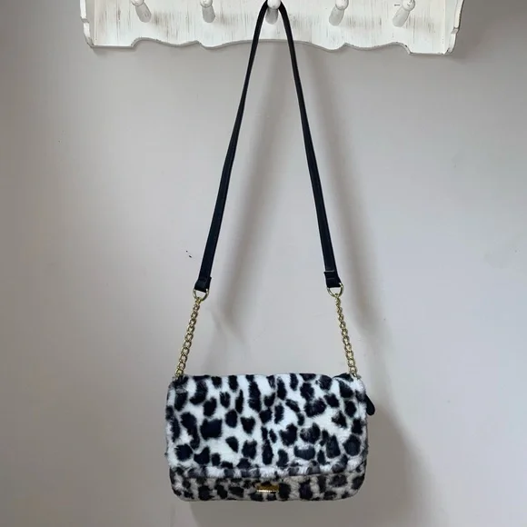 Betsey Johnson Faux Fur Leopard Print Crossbody Bag NWOT - price is firm - Picture 1 of 15
